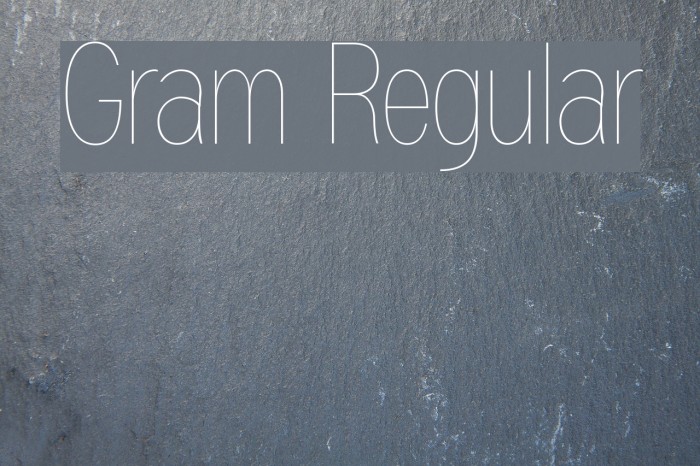 Gram Regular Font examples