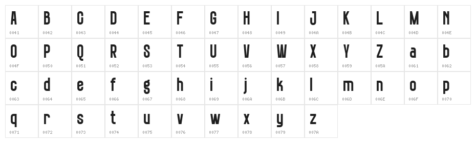 Gramola DEMO Regular Character Map