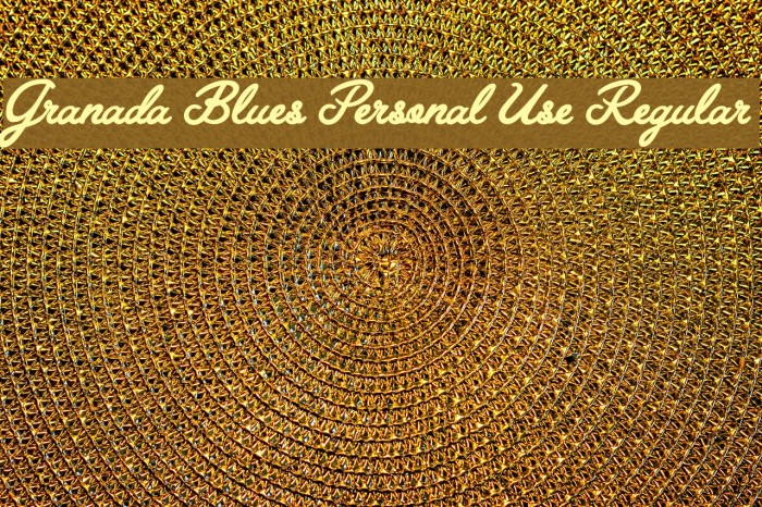Granada Blues Personal Use Regular Font examples