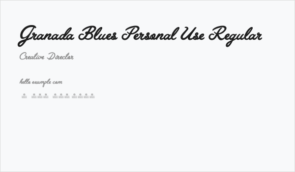 Granada Blues Personal Use Regular Business Card