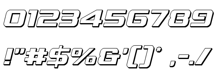 Grand National 3D Italic Font OTHER CHARS