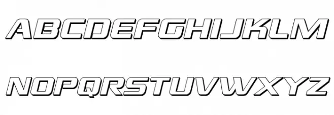 Grand National 3D Italic Шрифта ВЕРХНИЙ