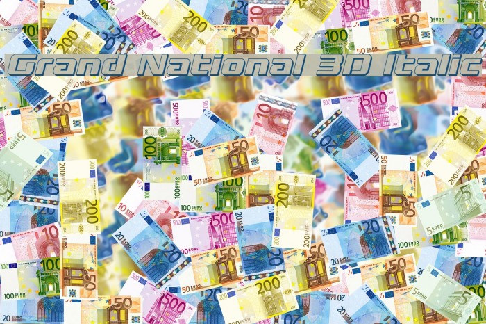 Grand National 3D Italic Font examples