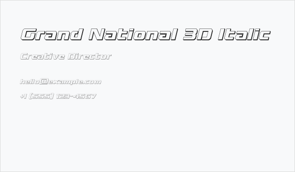 Grand National 3D Italic Business Card