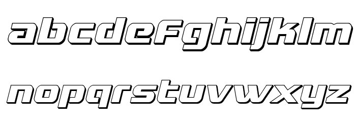 Grand National 3D Italic Font LOWERCASE