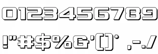 Grand National 3D Font OTHER CHARS