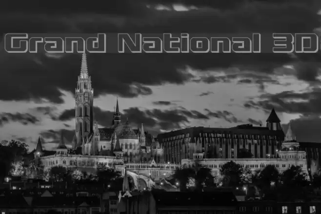 Grand National 3D Font examples