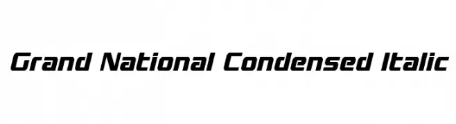 Grand National Condensed Italic  font caratteri gratis
