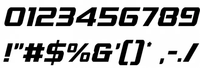 Grand National Condensed Italic Font OTHER CHARS