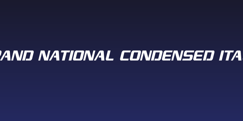 Grand National Condensed Italic Social Header