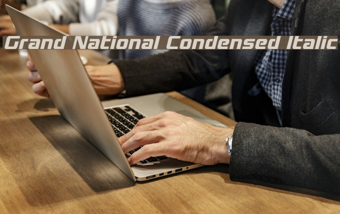 Grand National Condensed Italic Font examples
