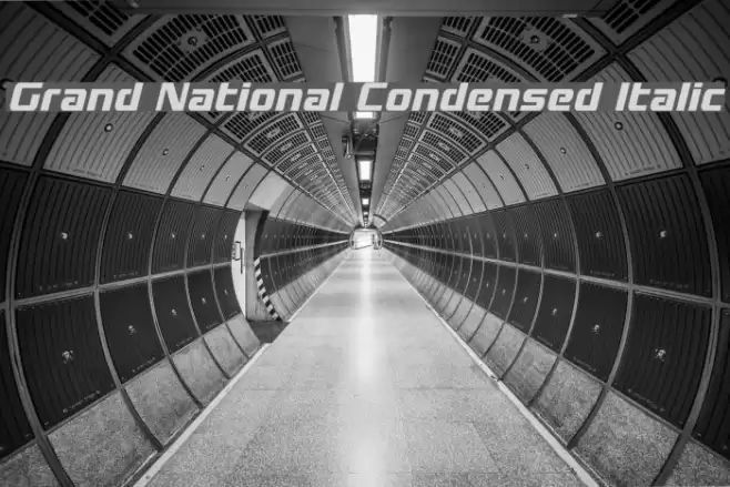 Grand National Condensed Italic Font examples