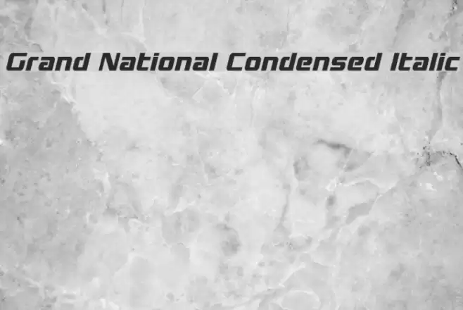 Grand National Condensed Italic Font examples