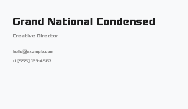 Grand National Condensed Business Card