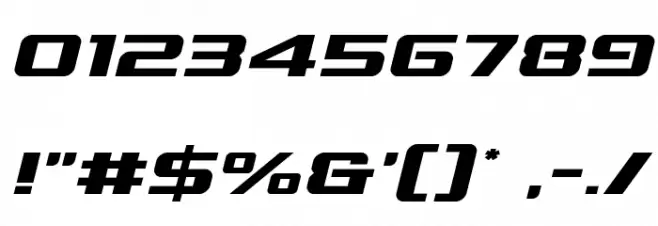 Grand National Expanded Italic Font OTHER CHARS