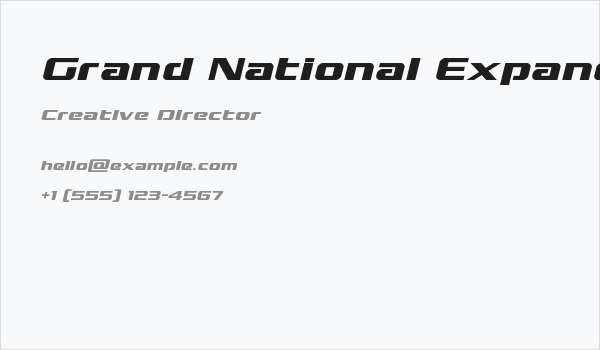 Grand National Expanded Italic Business Card