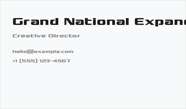 Grand National Expanded Business Card