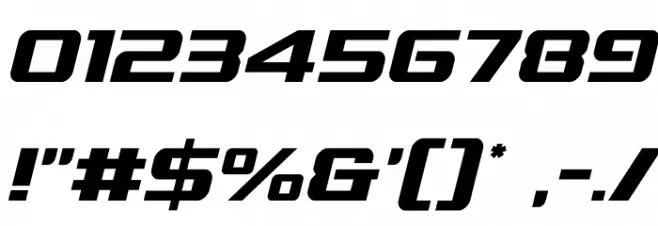 Grand National Italic Font OTHER CHARS