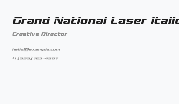 Grand National Laser Italic Business Card
