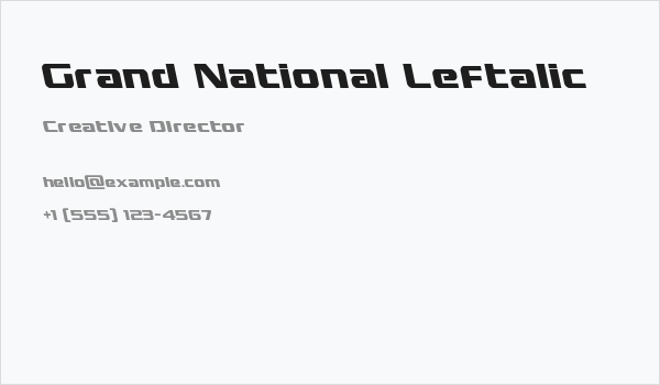 Grand National Leftalic Business Card