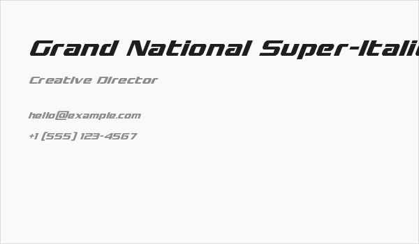 Grand National Super-Italic Business Card