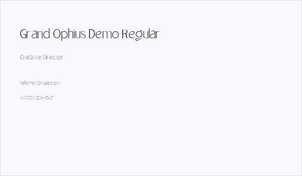 Grand Ophius Demo Regular Business Card