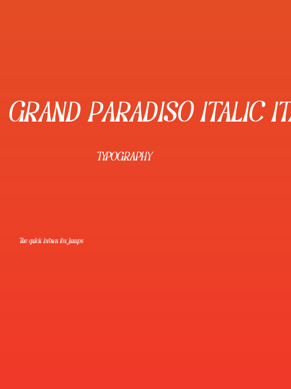 Grand Paradiso Italic Italic Poster