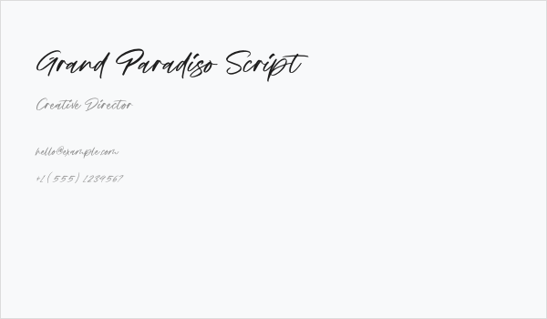 Grand Paradiso Script Business Card