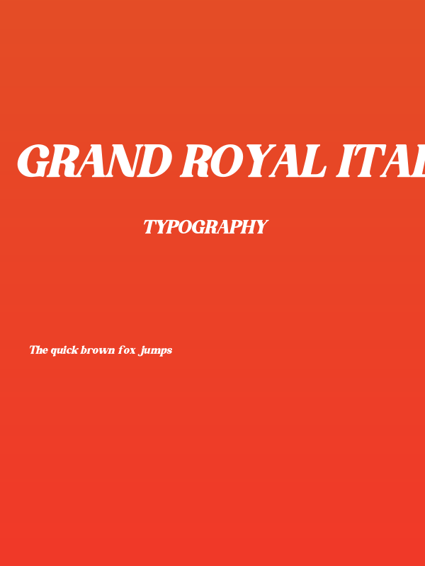Grand Royal Italic Poster
