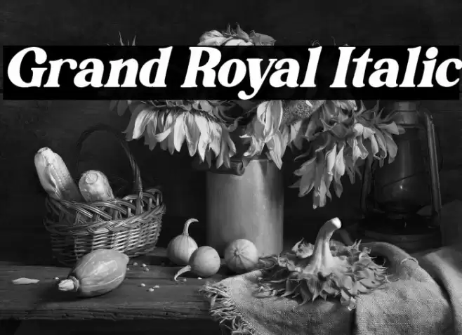 Grand Royal Italic Font examples