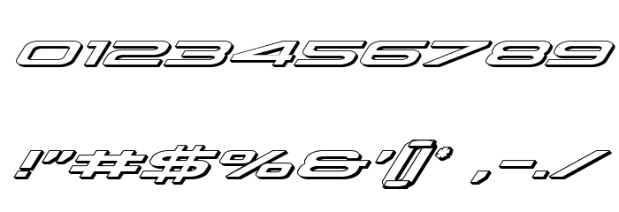 Grand Sport 3D Italic Font OTHER CHARS