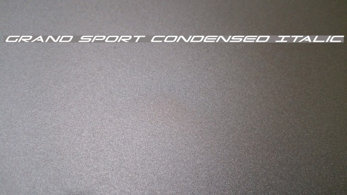 Grand Sport Condensed Italic Font examples