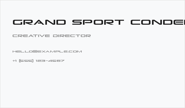 Grand Sport Condensed Business Card
