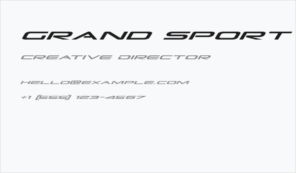 Grand Sport Expanded Italic Business Card