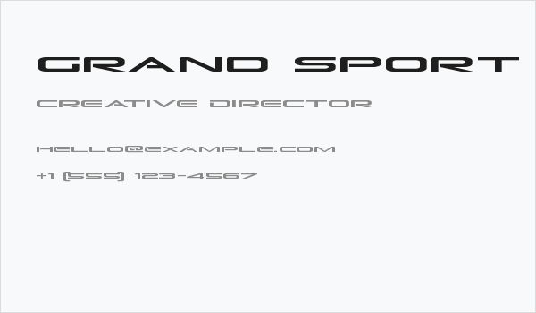 Grand Sport Expanded Business Card