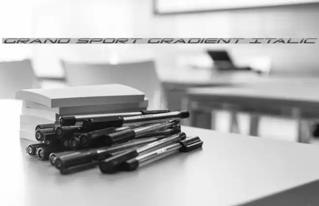 Grand Sport Gradient Italic Font examples