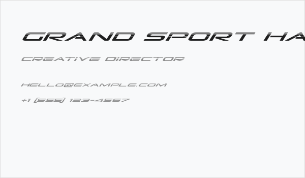 Grand Sport Halftone Italic Business Card