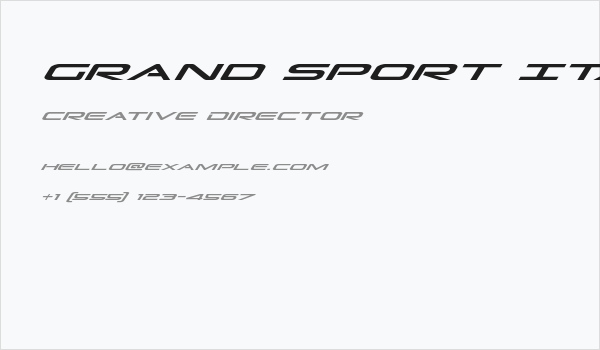Grand Sport Italic Business Card