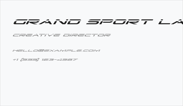 Grand Sport Laser Italic Business Card