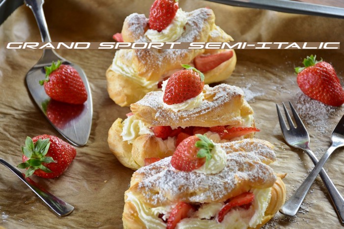 Grand Sport Semi-Italic Font examples