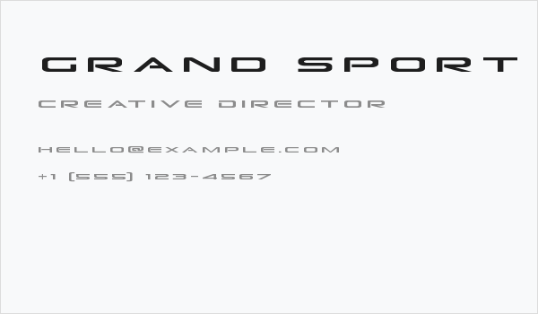 Grand Sport Title Business Card
