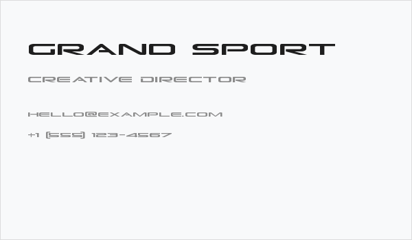 Grand Sport Business Card