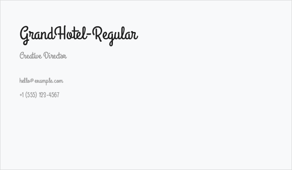 GrandHotel-Regular Business Card