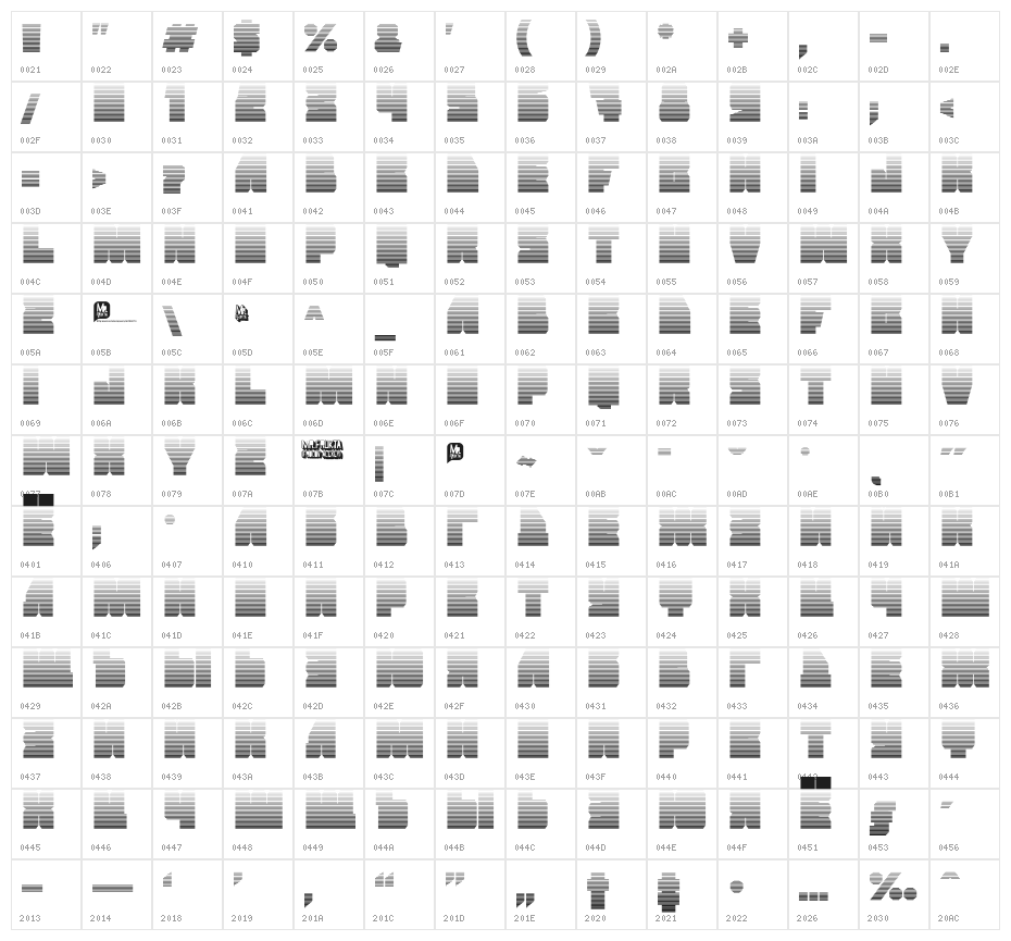 GrandNover2 Character Map