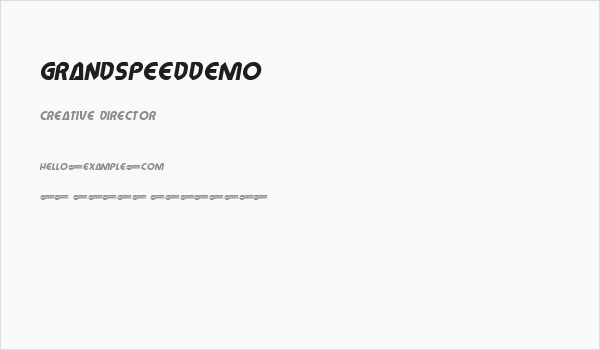 GrandSpeedDemo Business Card