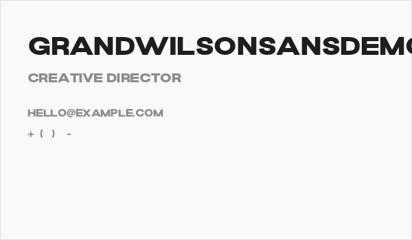 GrandWilsonSansDEMO Business Card