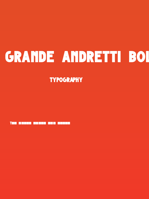 Grande Andretti Bold - limited charset Poster