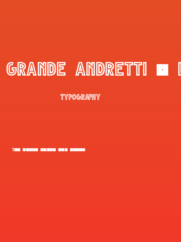 Grande Andretti - limited charset Poster