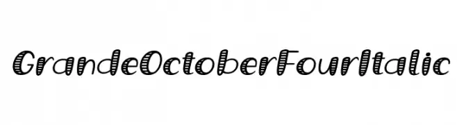 Grande October Four Italic  les polices de caractères gratuit tlcharger