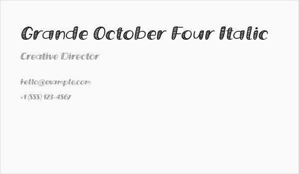 Grande October Four Italic Business Card